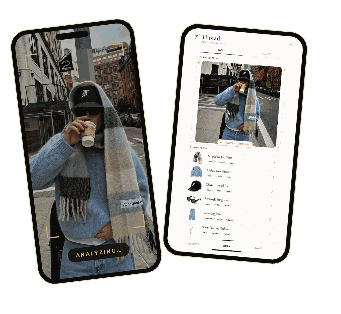 Thread scanning an outfit photo and showing the six pieces found